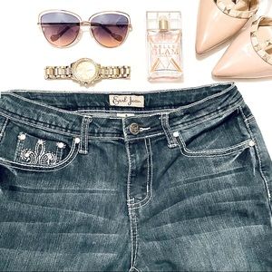 Earl Jean Rhinestone Detail Bootcut Size 4